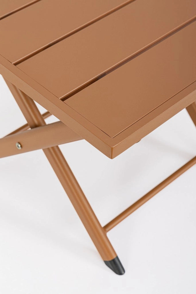 Tavolino da Salotto 44x43x36 cm in Alluminio Taylor Pecan
