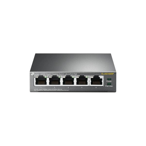 Switch 5p gigabit di cui 4p poe 56w poe power supply - TL-SG1005P