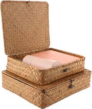 Mand con coperchio in rattan naturale intrecciato - contenitore per soggiorno bagno cucina 

Modello: 
Specifica: 
Codice prodotto:
