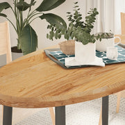 Piano Tavolo Marrone Chiaro 120x60x4cm in Rovere Massello Ovale 4009051