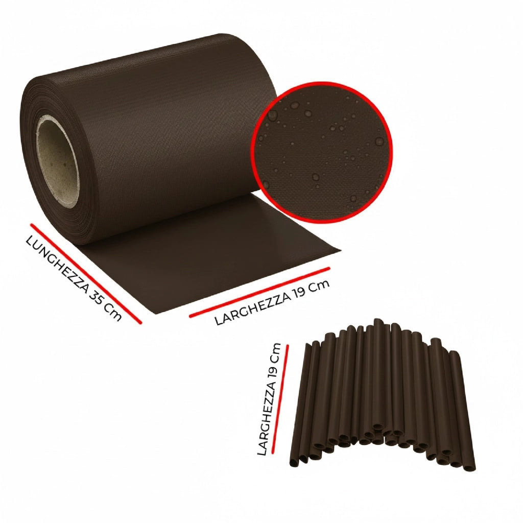 Striscia Banda Frangivista Fasce PVC Rotolo Schermo Privacy Recinzione Balcone Cancello - Marrone