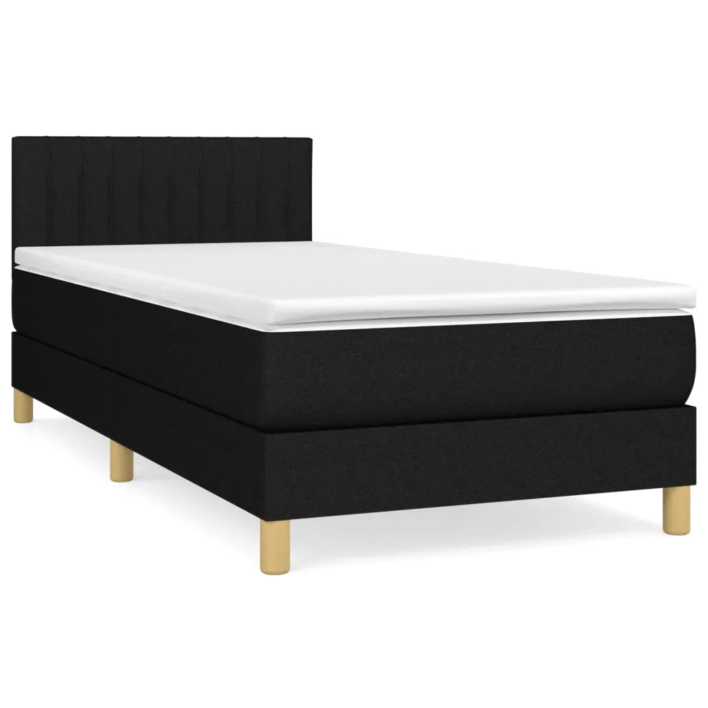 Giroletto a Molle con Materasso Nero 90x200 cm in Tessuto 3140747