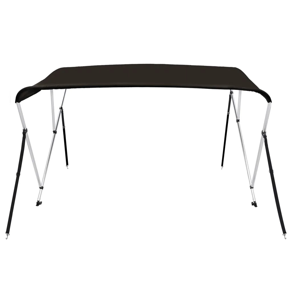 Bimini di Prua con Tendalino 3 Archi Nero 183x196x137 cm 94805