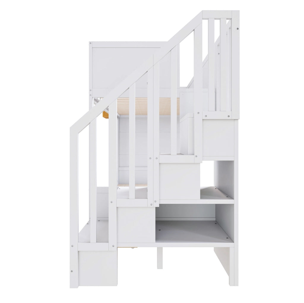 Letto a castello bambini 90x200 cm con scrivania e cassetti