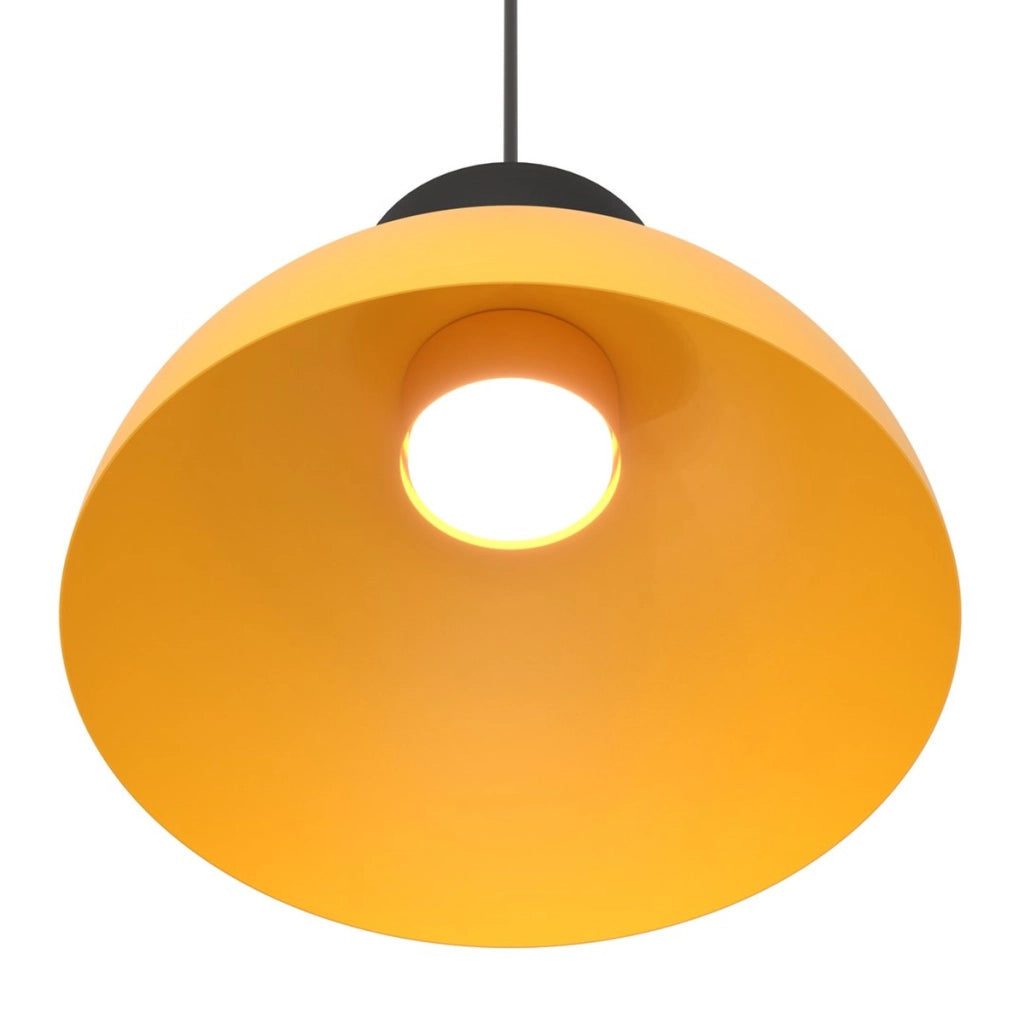 Lampada a sospensione Lunaro in acciaio color arancione