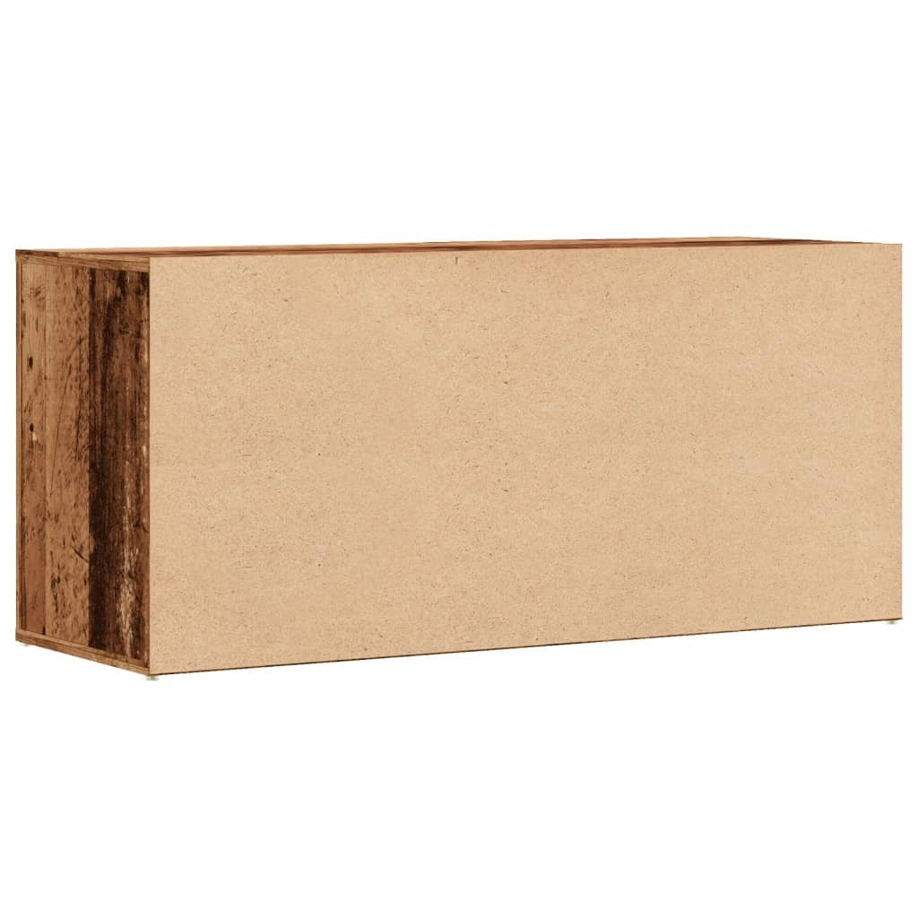 Panca portascarpe/stivali cassettiera scaffale mobiletto portaoggetti per ingresso legno di recupero 100 x 35 x 45 cm legno ingegnerizzato marrone 02_0023011