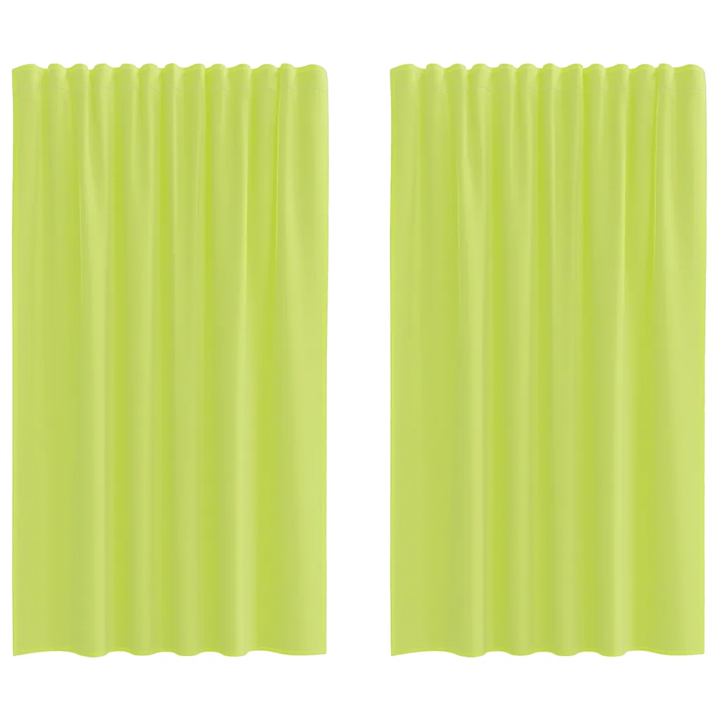 vidaXL Tende in Voile con Tasche per Aste 2 pz Verde Mela