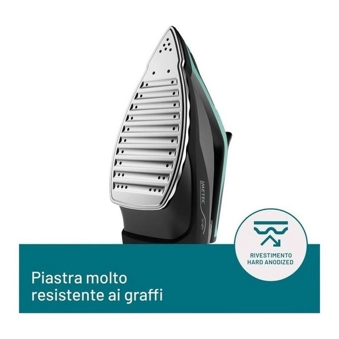 Imetec 9028 Onda P1 Ferro da Stiro Generatore di Vapore 2400W 6 bar Serbatoio 2,5L Piastra Onde Brevettata colore Nero Turchese