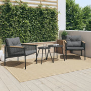 vidaXL Sedie da Giardino con Cuscini 2pz Nere in Acciaio