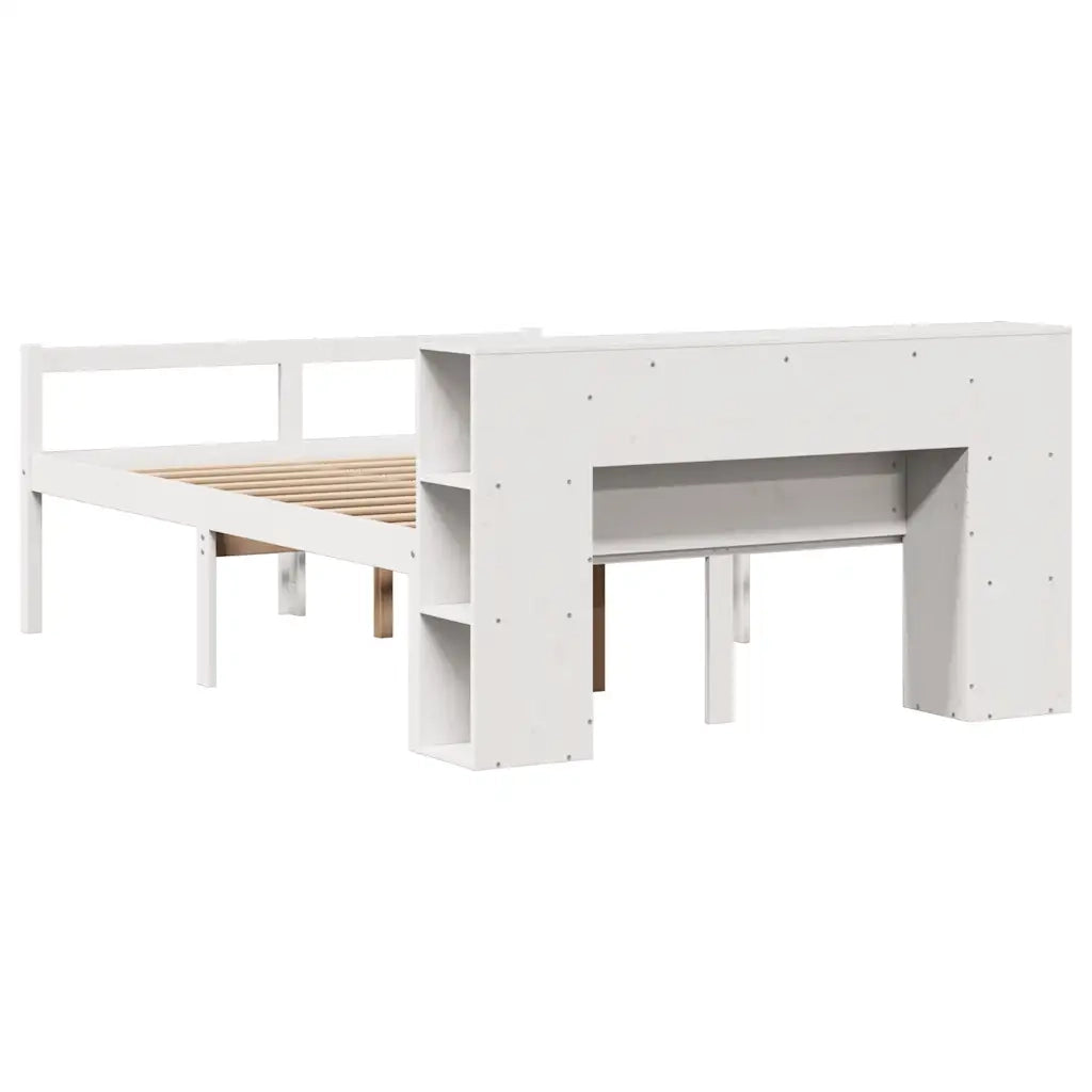 Letto Libreria senza Materasso Bianco 120x200 cm Legno di Pino 3321968