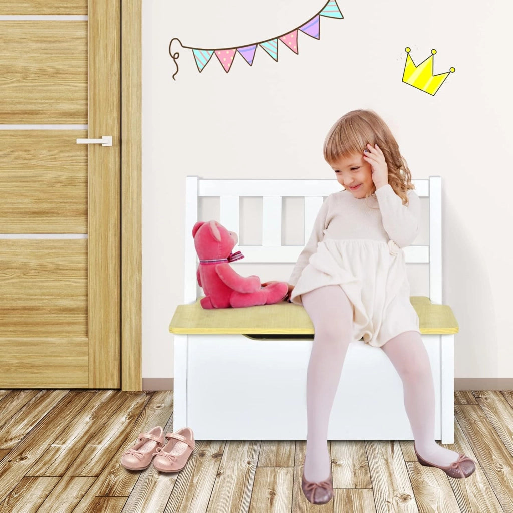 Set 4 Pezzi Tavolo e Sedie per Bambini, 2 in 1 Tavolino Attività di Legno per Bambini con 2 Sedie e 1 Panca, Per Bambini per Giocare Disegnare Leggere e Mangiare (Naturale)