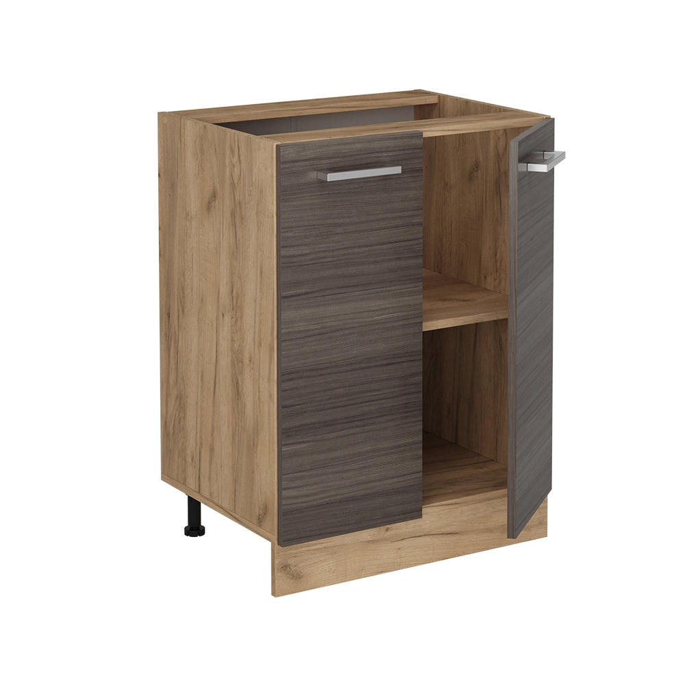 Mobiletto base cucina R-Line Grigio nobile/Rovere dorato 60 cm senza piano di lavoro Vicco