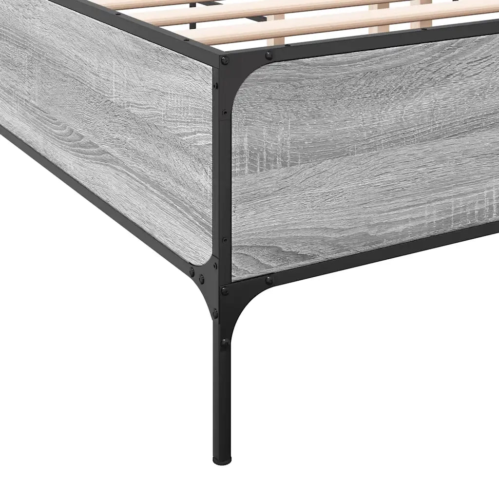 Giroletto Grigio Sonoma 180x200 cm in Legno Multistrato Metallo