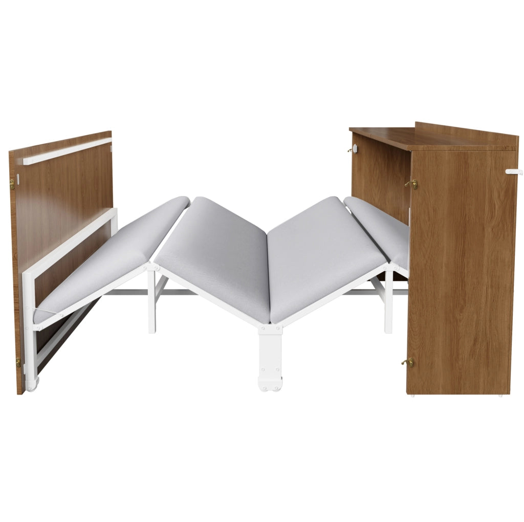 Letto pieghevole a scomparsa 140x200 cm in legno e metallo; colore legno