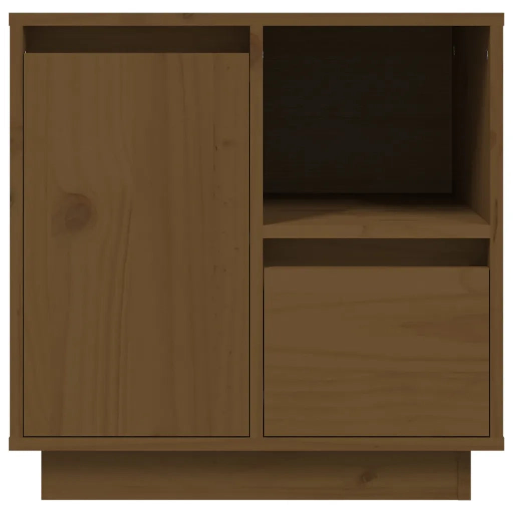 Comodino-Tavolino da notte ambra 50x34x50 cm in Legno Massello di Pino