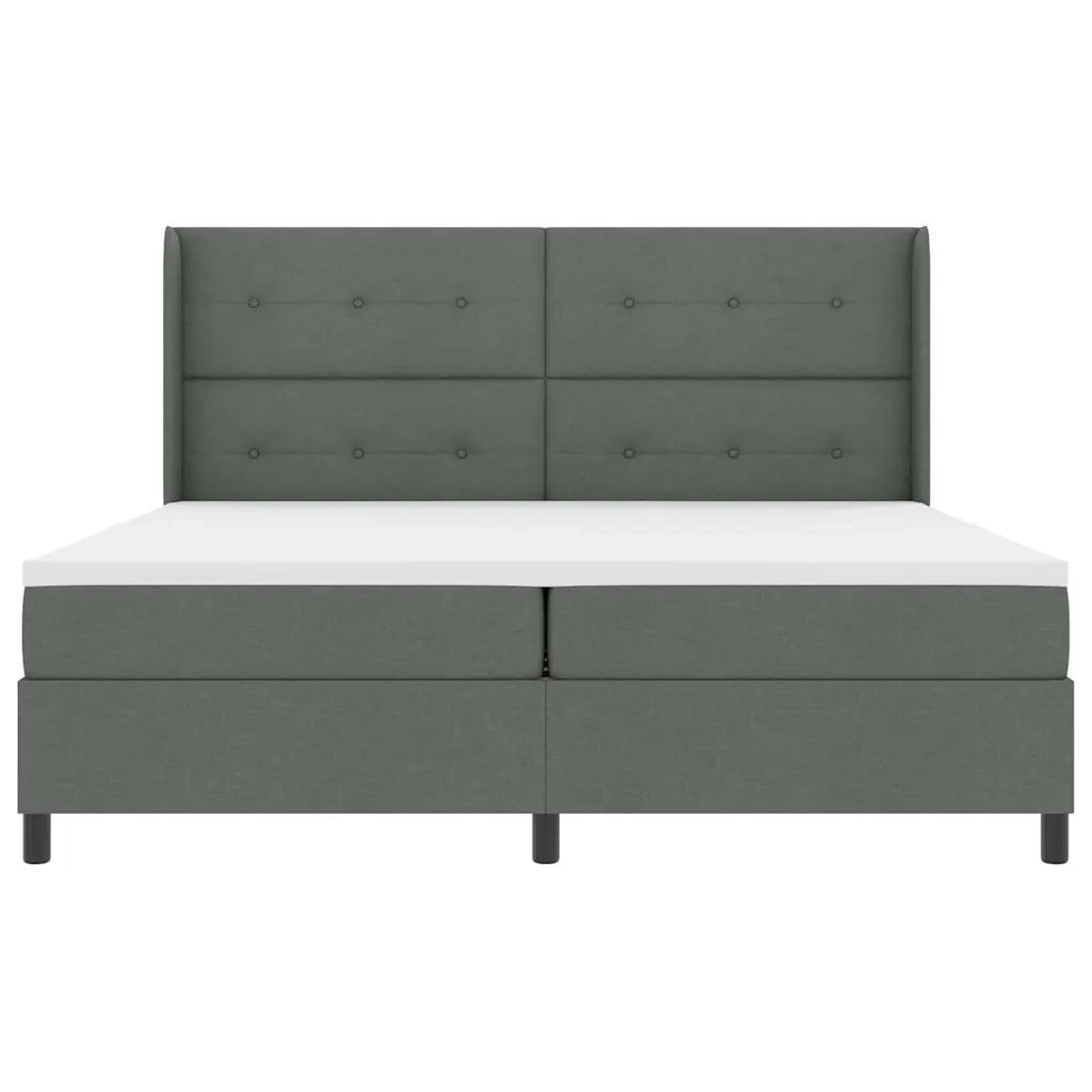Letto a molle con materasso Grigio scuro 200 x 200 cm Tessuto 3341666