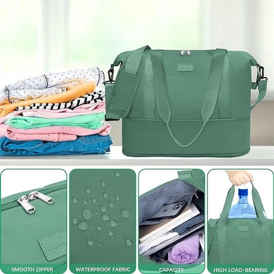 Borsa da viaggio Weekend borsa da bagno Borsa impermeabile Borsa da allenamento Borsa da fitness per donna per viaggi e palestra