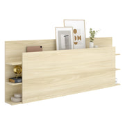 Socorro, Testiera Letto Vani Libreria, 19x181 cm Marrone Rovere