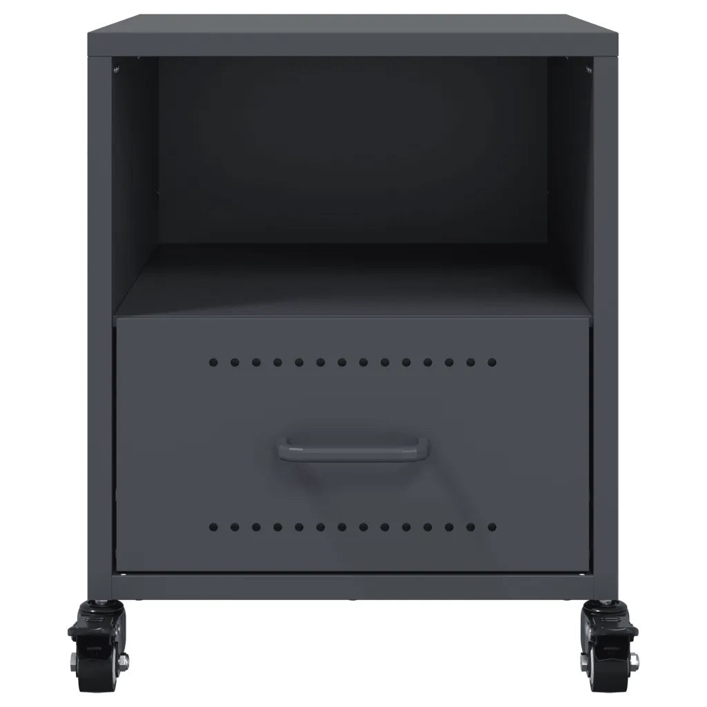 Comodino Antracite 36x39x43,5 cm in Acciaio 846708