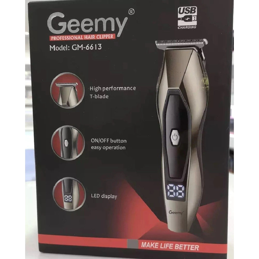 Trade Shop - Taglia Capelli Clipper Elettrico Professionale Ricaricabile Display Led Gm-6613 -