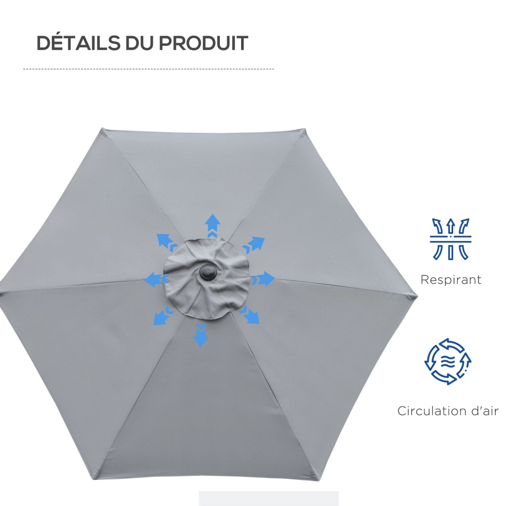 Ombrellone da giardino esagonale inclinabile ¨C Minimal ¨C grigio ? 2,3 x 2,16 m