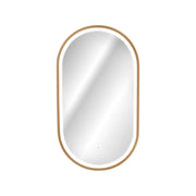 Specchio bagno LED dorato ovale 90x50 cm design