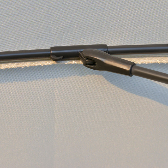 Ombrellone da Giardino Ø2,55m con Manovella Bianco Crema