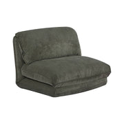 Poltrona letto convertibile velluto a coste grosse coste, verde kaki
