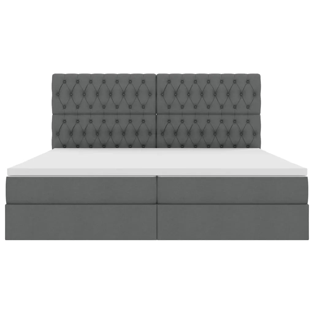 Letto con contenitore LED e materasso Grigio Scuro 200 x 200 cm