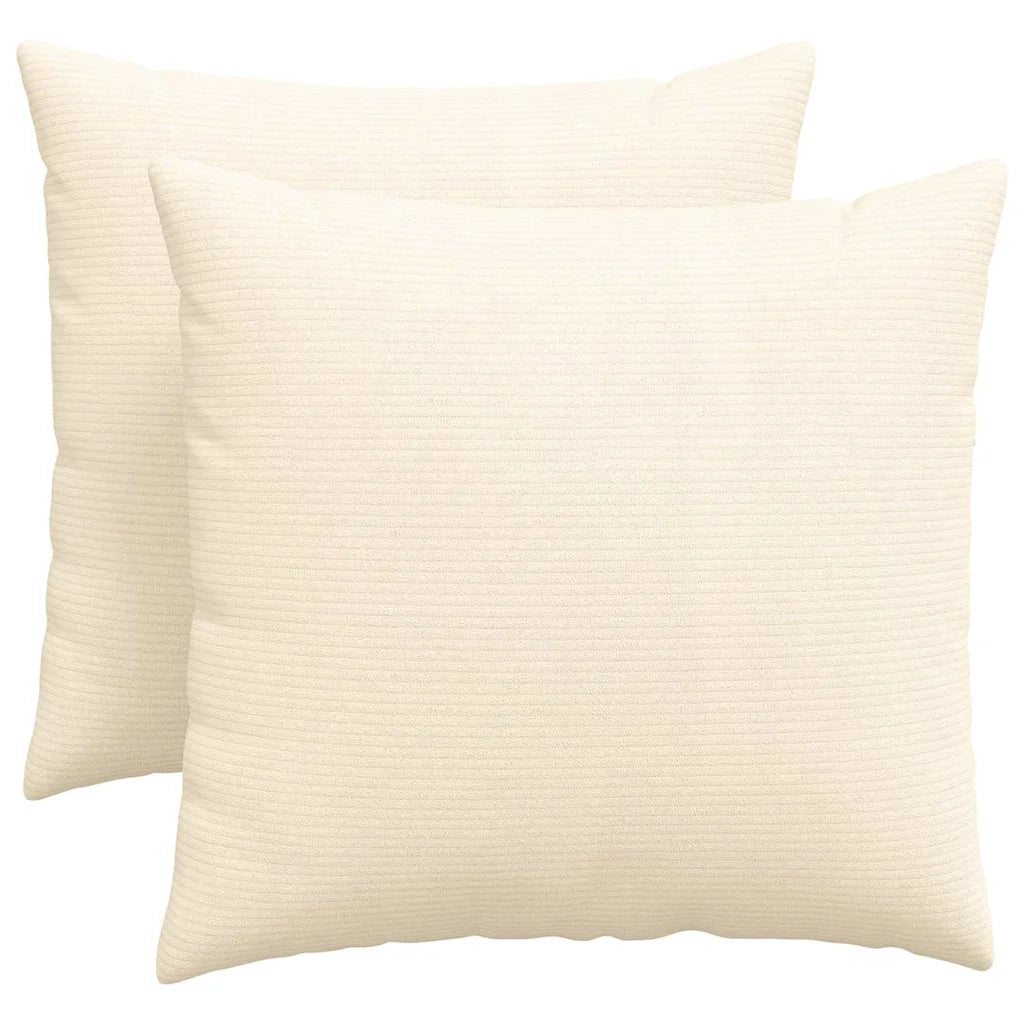 Cuscini da Divano 2 pcs Crema 50 x 50 cm Tessuto in Cords
