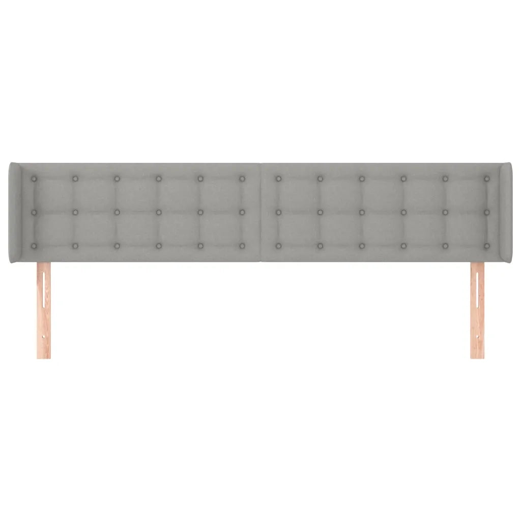 Testiera ad Orecchio Grigio Chiaro 203x16x78/88 cm in Tessuto 3119224