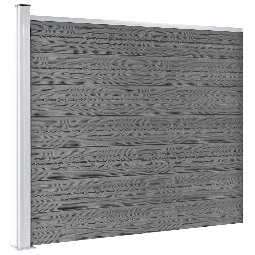Set Pannello di Recinzione in WPC 526x146 cm Grigio   cod mxl 22538