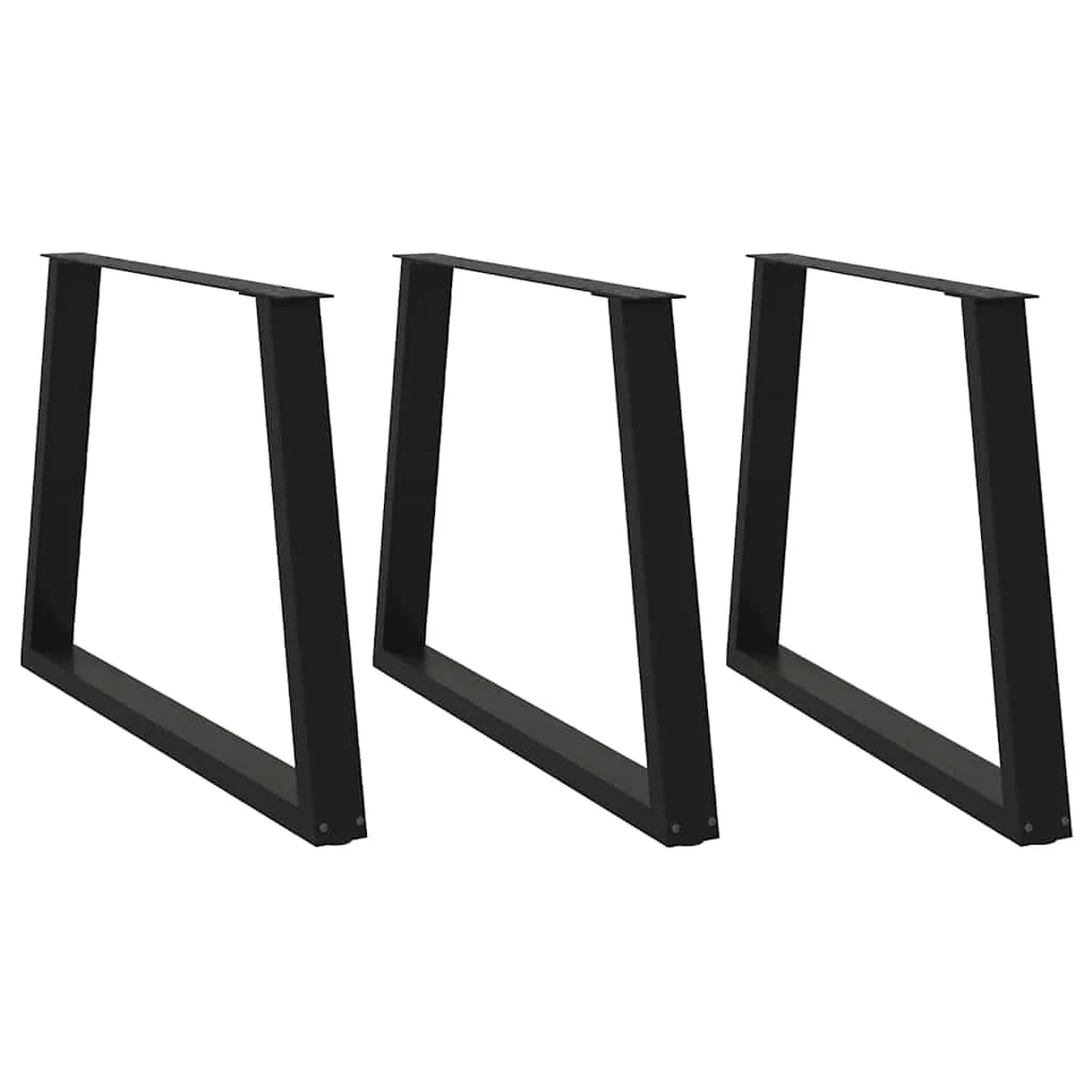 Set di 3 gambe regolabili per tavolo da pranzo a forma di V 90 x 73 cm design moderno acciaio nero 02_0056880