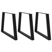 Set di 3 gambe regolabili per tavolo da pranzo a forma di V 90 x 73 cm design moderno acciaio nero 02_0056880