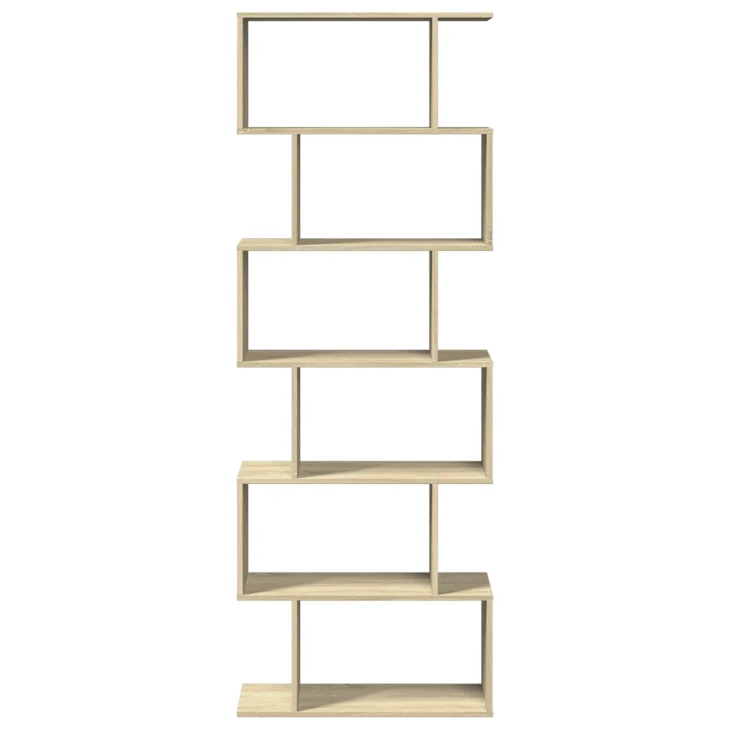 Libreria Divisorio 6 Ripiani Sonoma 70x24x193 cm in Truciolato 858086