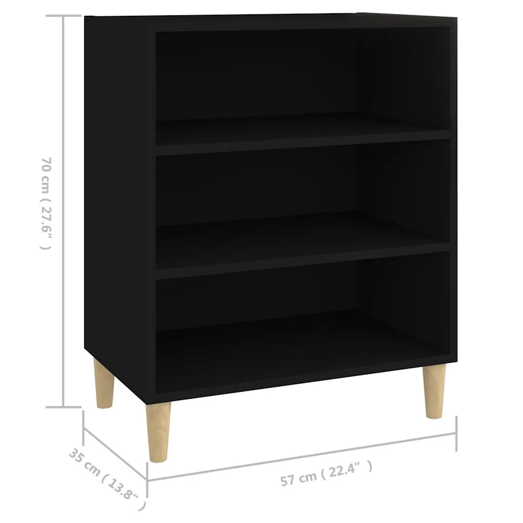 Credenza | Madia | Buffet da pranzo | Armadio da pranzo Nera 57x35x70 cm in Legno Multistrato
