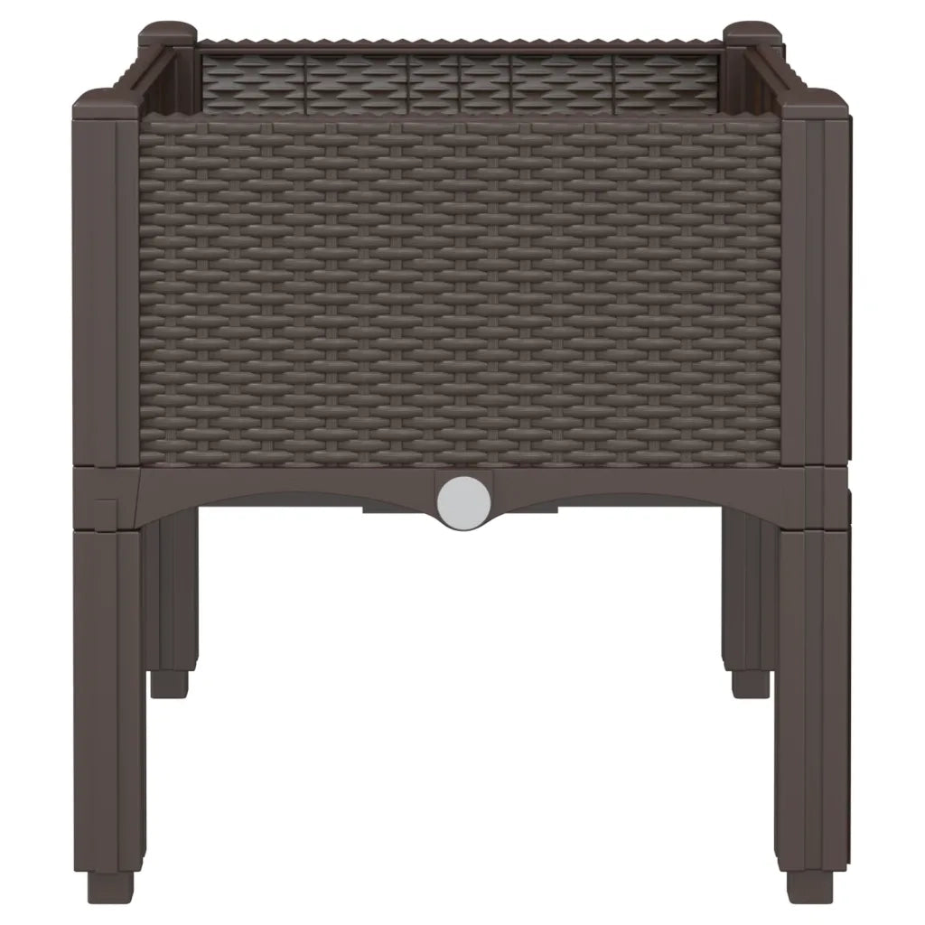 Fioriera da Giardino con Gambe Marrone 40x40x42 cm in PP 367890