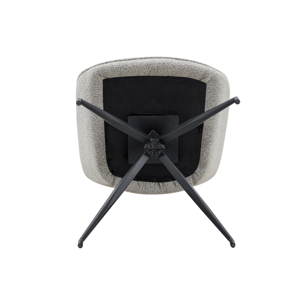 Sedia da pranzo girevole 360° in tessuto grigio caldo