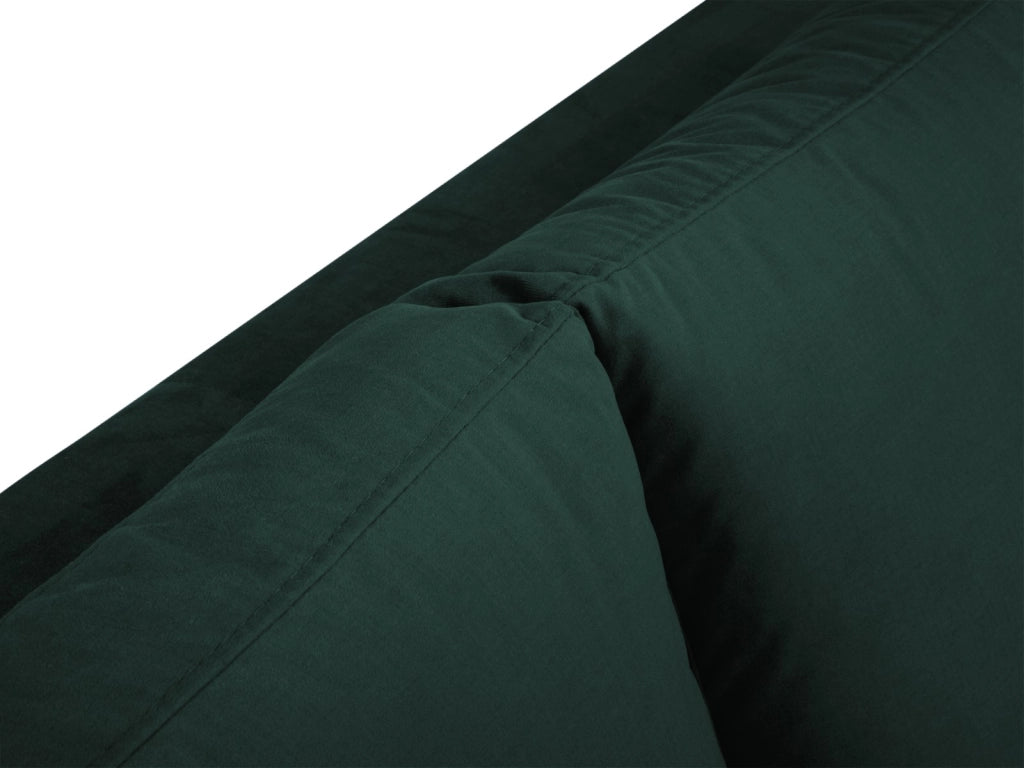 Cosmopolitan Design - Divano angolare sinistro "Hastings" 5 posti in velluto verde bottiglia 