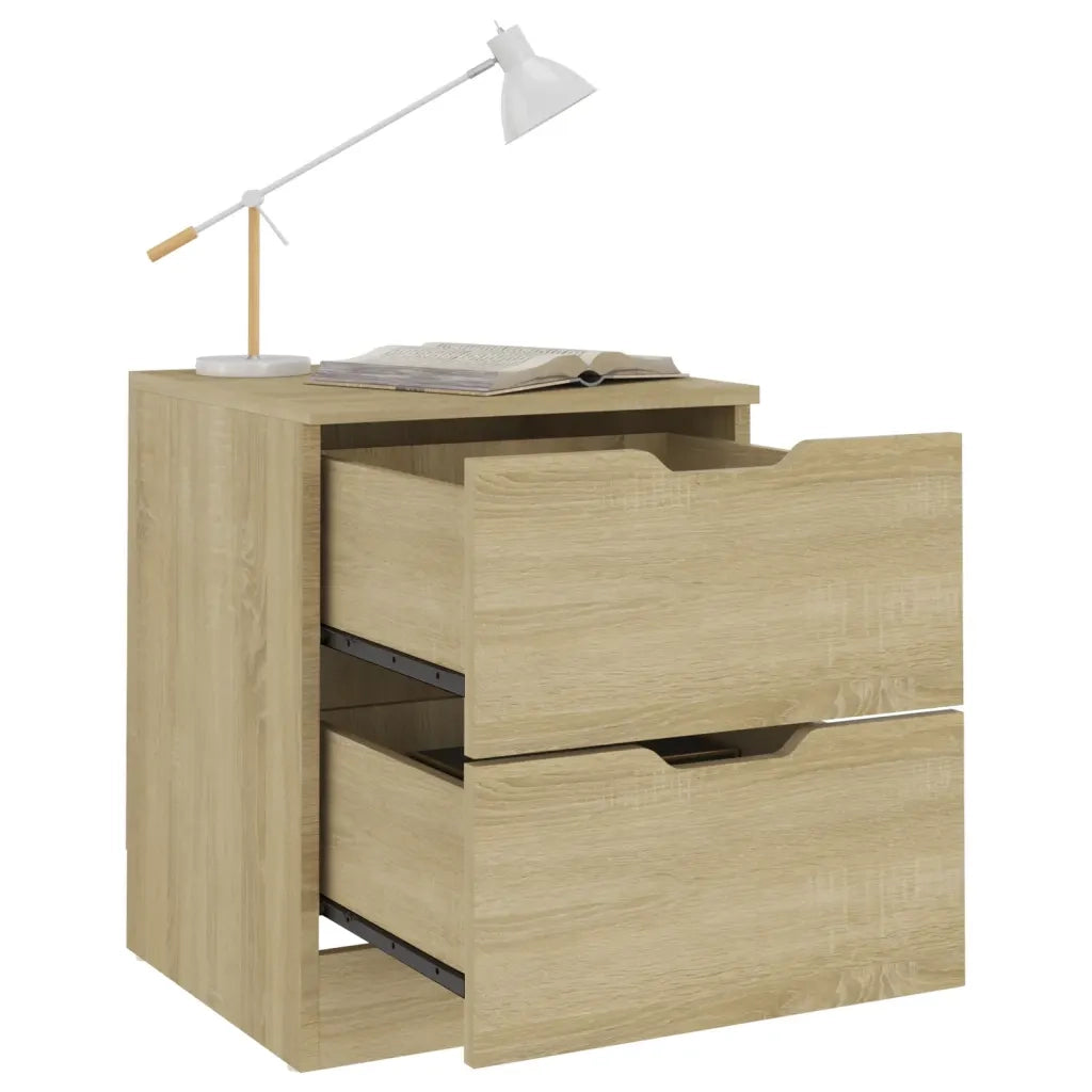 Set di 2 Comodini | Armadio da Notte | Mobiletto da notte Rovere Sonoma 40x40x50 cm in Legno Multistrato