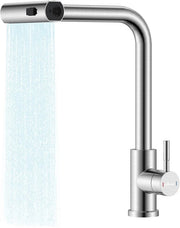Cranio con Sprezzo Estensibile per la Cucina, Spout con Sprezzo Estensibile per la Cucina, Rubinetto a Sprezzo Unico per la Cucina 1 Foro 360° Girevole, Cascata ad Alta Pressione, Lavorato a Martello Acciaio Inossidabile