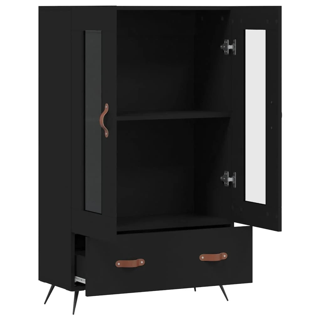 Buffet credenza cassettiera mobiletto mobile contenitore organizer cucina soggiorno salotto alto 69,5 x 31 x 115 cm legno ingegnerizzato nero 02_0034974