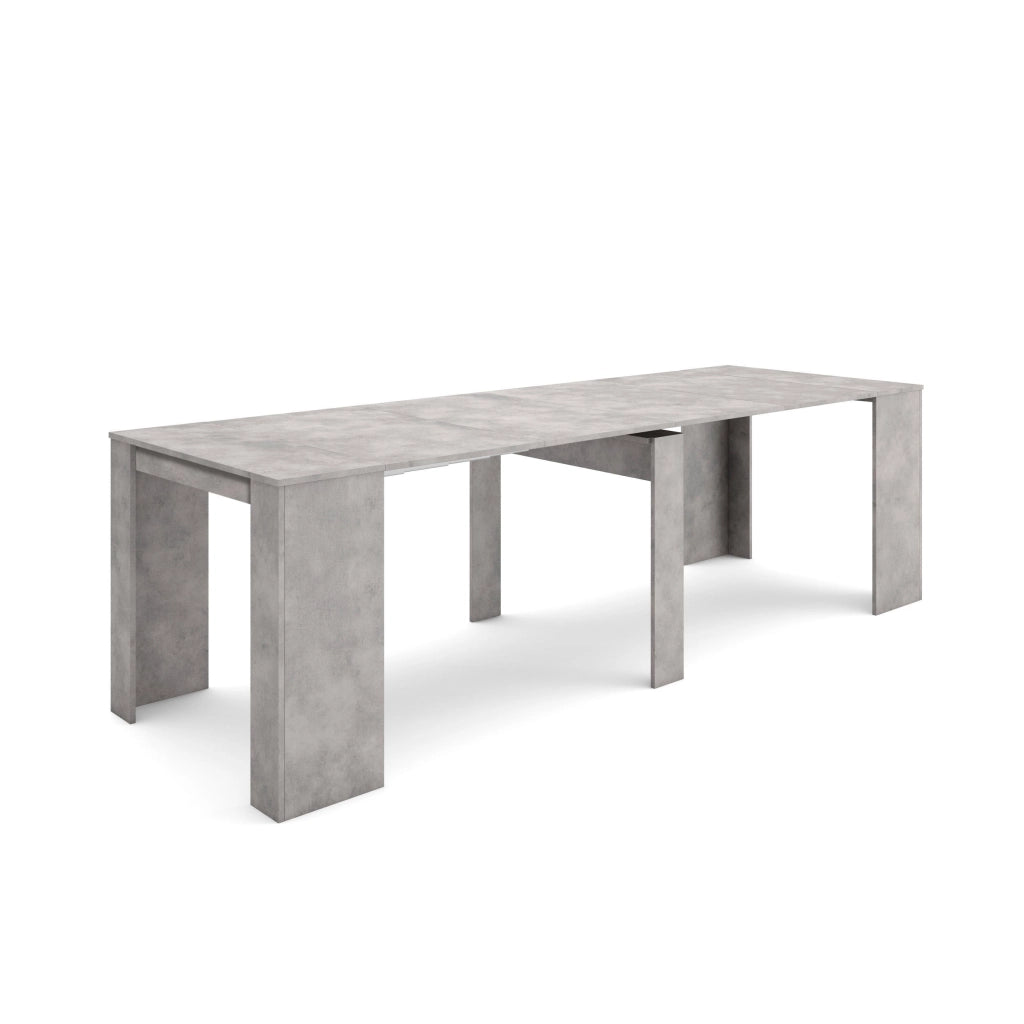 Consolle allungabile, 262x90x77cm, Per 12 persone, Tavolo da pranzo, grigio cemento RF2649