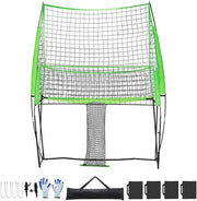 Reti di allenamento per volley con rete flessibile e regolabile in altezza, sistema di allenamento con ritorno del pallone, sistema di rete portatile da 2,44 x 3,35 m, montaggio rapido per spazi interni ed esterni come il giardino