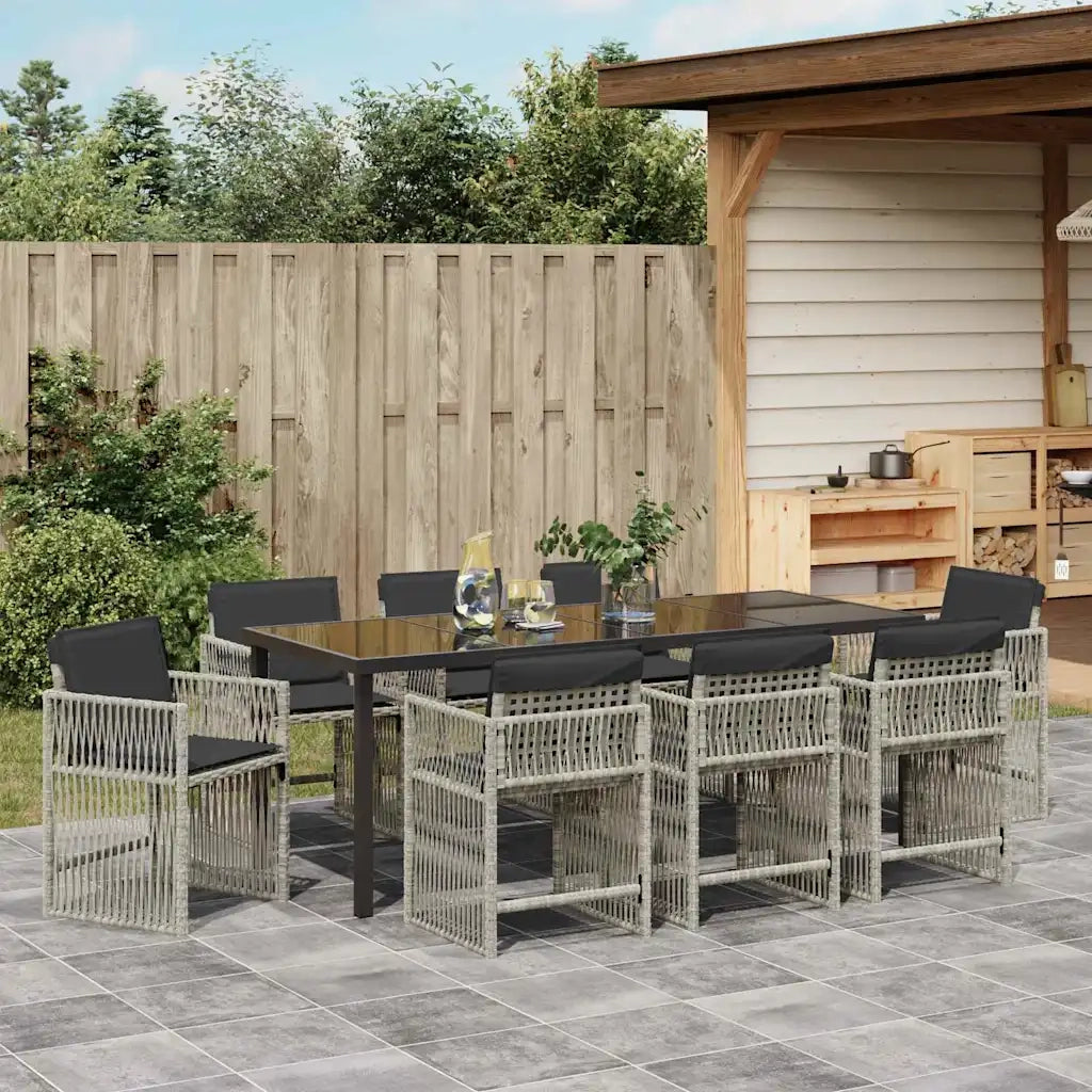 Set da Pranzo per Giardino 9 pcs Grigio chiaro 3380668