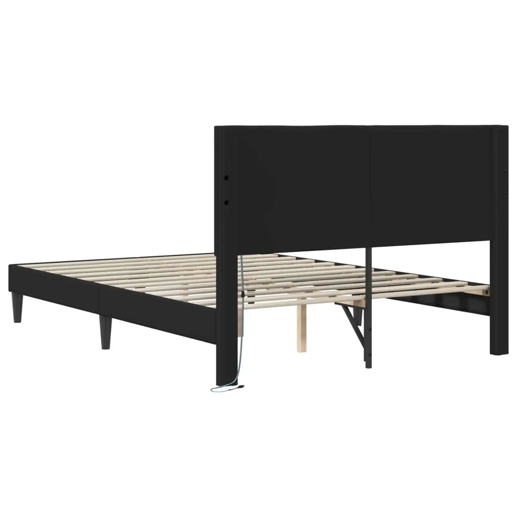 Struttura del letto con testiera Nero 140 x 200 cm Similpelle 42028025