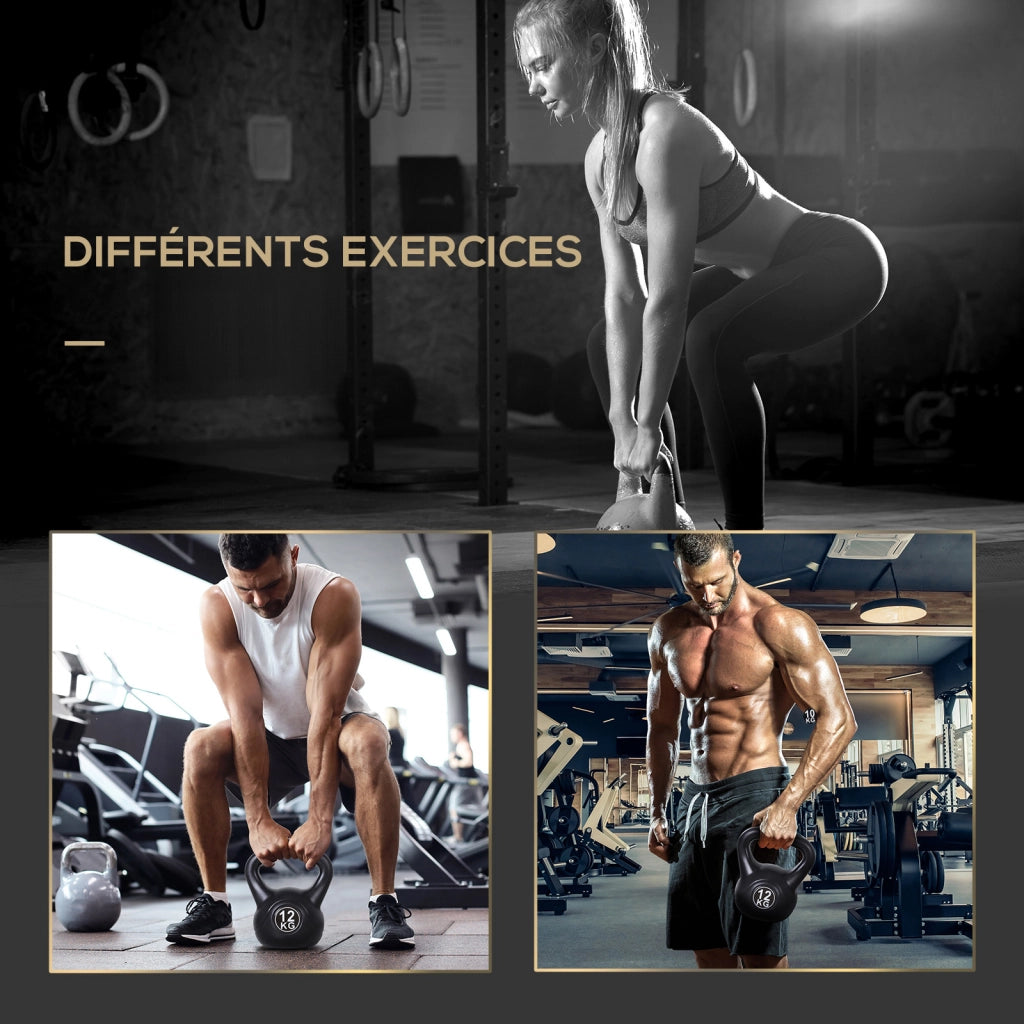Kettlebell 12 kg ¨C zephmum ¨C 27x21x31 cm nero