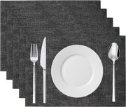 Set di 6 placemats in PVC trasparente - resistente al calore - 6 pezzi - finitura pelle - 43cm x 30cm