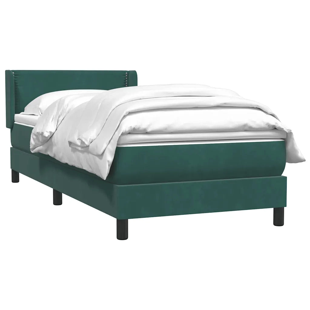 Giroletto a Molle con Materasso Verde Scuro 80x220 cm Velluto 3318054