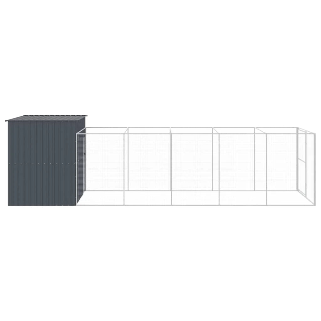 Cuccia per cani con recinto 214 x 661 x 181 cm antracite 02_0043484